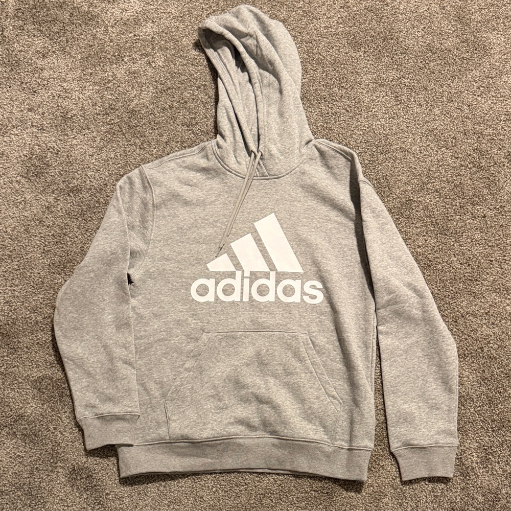 Adidas Men's Light Gray Hoodie